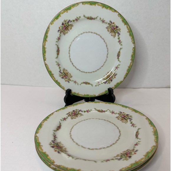 Regency Green Wentworth China Salad Dessert Bread  8 inches Plates set of 3 - Picture 1 of 5